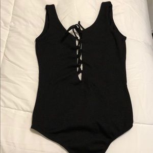 Tie front open back bodysuit